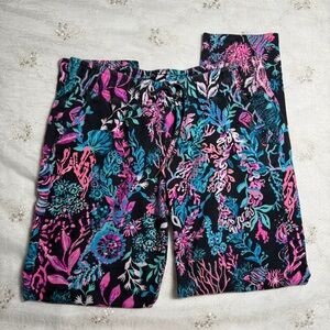 Lilly Pulitzer Black Floral Cotton Jogger Size XS